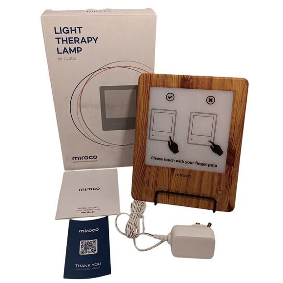 Miroco Light Therapy Lamp Wood Grain Look Framed MI-CL003 New in Open Box - Picture 1 of 7
